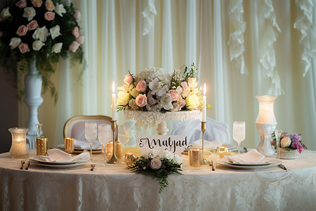 优雅华丽的婚礼餐桌图片