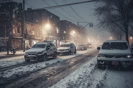 汽车被困在雪地上高清图片