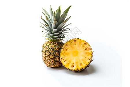 白色背景上展示的菠萝图片