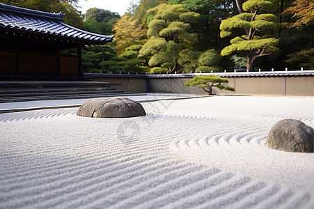 禅宗岩石花园背景图片