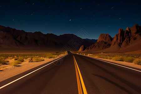 夜谷沙漠之路图片