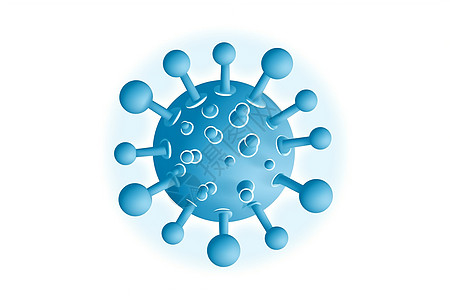 蓝色细菌病毒图标背景图片