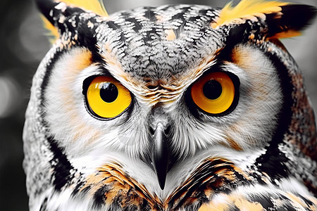 自然界黄眼猫头鹰图片
