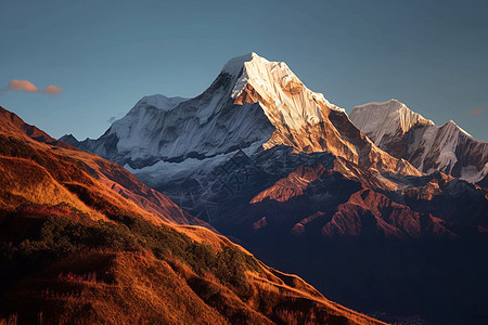 喜马拉雅山中段安纳普尔纳峰背景