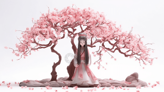 美丽的樱花少女高清图片