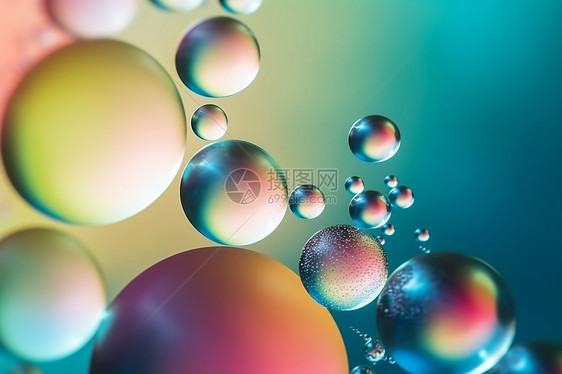 抽象的气泡散焦多色背景图片