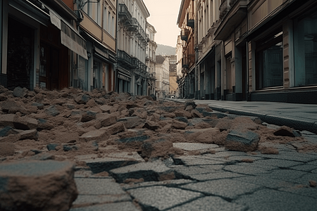 地震灾害的地面图片