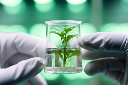 玻璃皿中培育植物图片