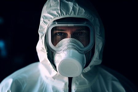 穿着细菌防护服的实验工作人员图片