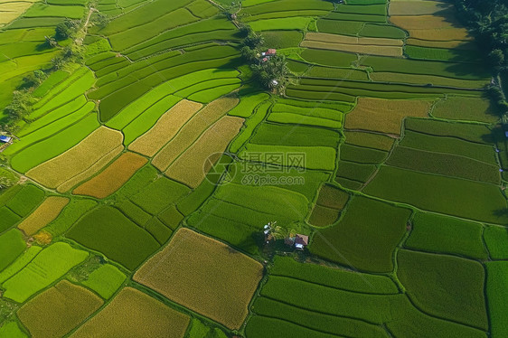 东南亚夏季山谷的种植田图片