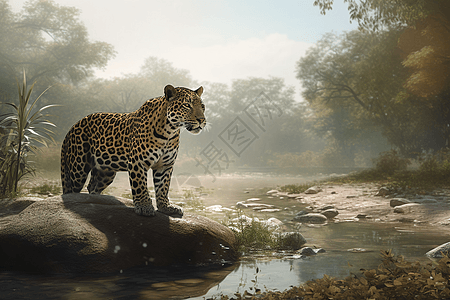 豹子野生动物栖息地设计图片