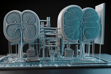 泌尿系统的3D模型高清图片