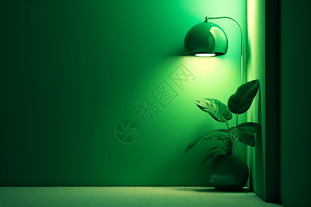 绿色的墙图片