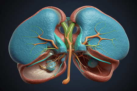 肾上腺的3D模型背景图片