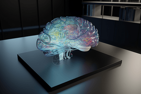 医院治疗的大脑3D模型背景图片