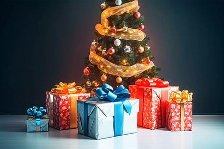 圣诞树和圣诞礼物图片