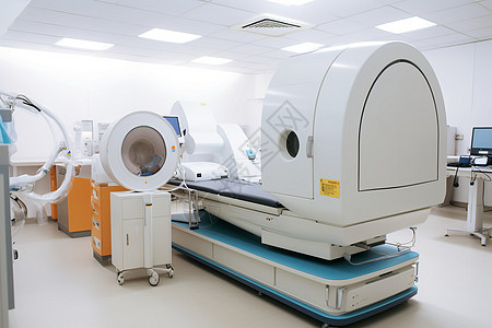医院实验室的核磁共振设备背景图片
