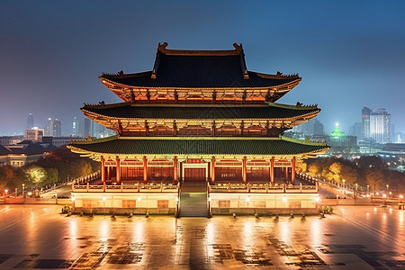 著名古建筑夜景背景图片