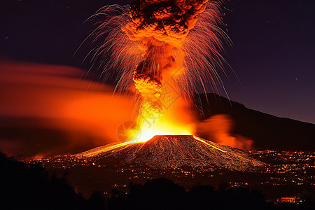 埃特纳火山爆发3D概念图图片
