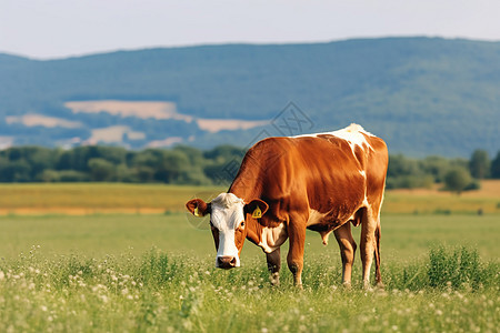 草地上的母牛图片