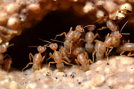 蚂蚁筑巢害虫白蚁背景