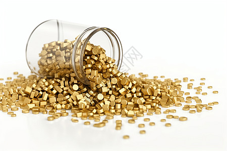 金属颗粒洒落的金色颗粒背景