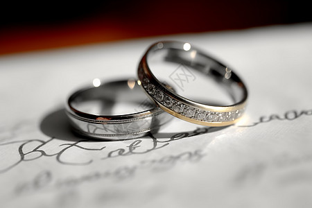铂金纸铂金结婚戒指背景