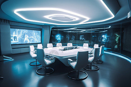 未来高科技会议室背景图片