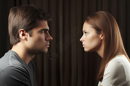 在家生气吵架的恋人图片