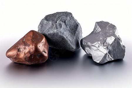 工业使用的铜铁银矿石背景图片