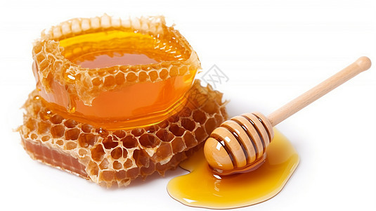 蜂蜜巢与蜂蜜图片