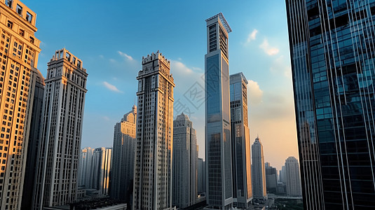 金融区高层建筑背景图片