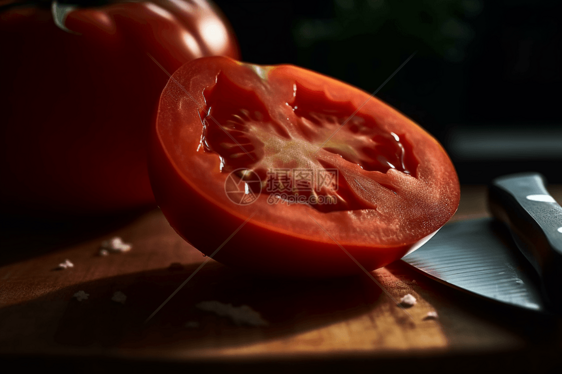 被切开的西红柿图片