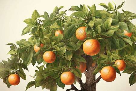树枝上挂着的葡萄柚图片