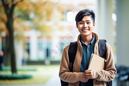 一名亚洲大学生肖像高清图片