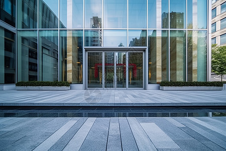 现代建筑企业大楼入口图片