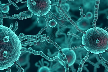 链球菌病毒的3d抽象医学图像图片