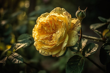 黄色的玫瑰花瓣高清图片
