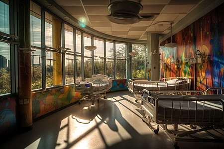 医院的儿科病房背景图片