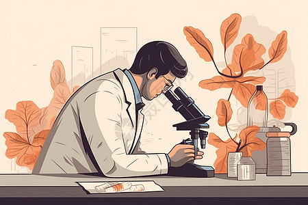 穿着白色外套的科学家图片