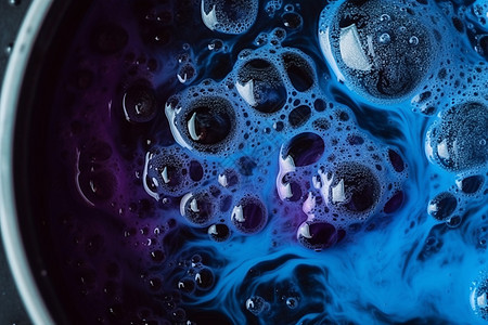 沸腾的蓝色泡沫图片