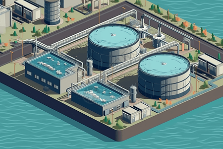 管道和水箱分布的污水处理厂图片