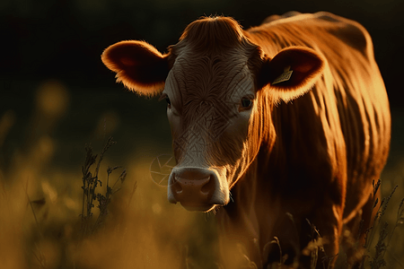 牧场上的牛母牛高清图片素材