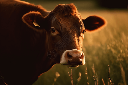 吃草的牛动物高清图片素材