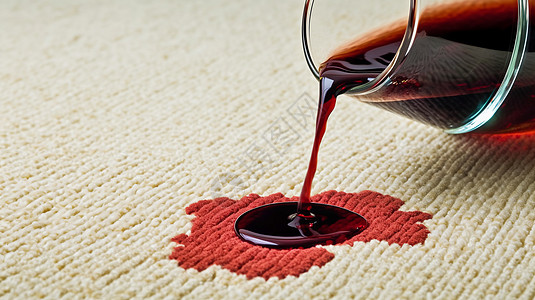 红酒在地毯上的红色水印图片
