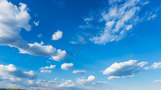 蓝蓝的天空中浮动的白云图片