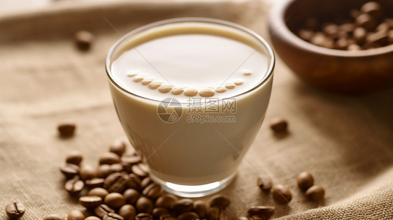 杯中的咖啡奶图片