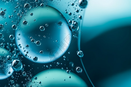 蓝色质感透明水泡图片