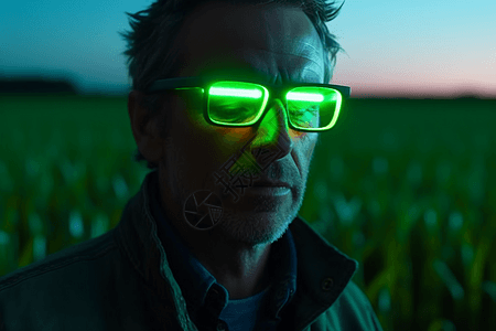 发光的VR眼镜图片