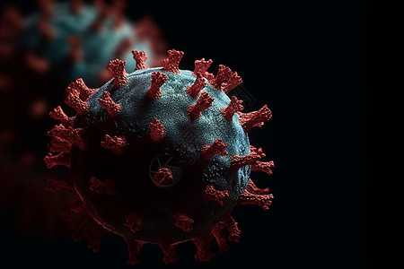 3D冠状病毒细胞概念图背景图片